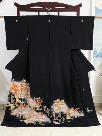 Zwarte tomesode-kimono - Japan - Heisei periode (1989-heden), Antiek en Kunst