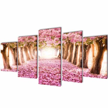 vidaXL Canvas muurdruk print set kersenbloesem 100 x 50 cm, Huis en Inrichting, Verzenden, Nieuw