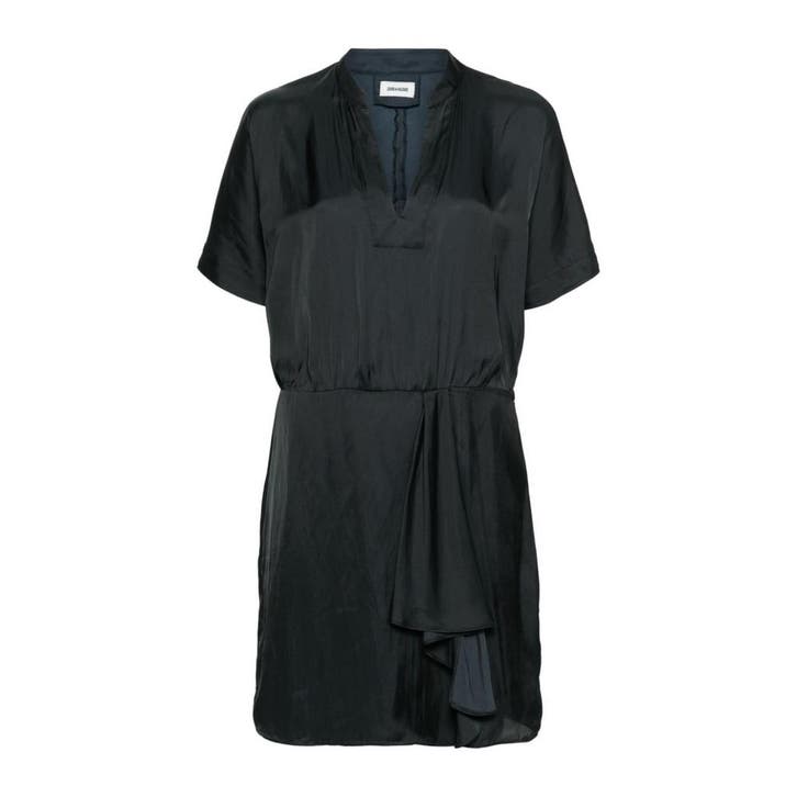 Zadig & Voltaire • zwarte satijnen jurk • S, Kleding | Dames, Jurken, Zwart, Nieuw, Maat 36 (S), Verzenden