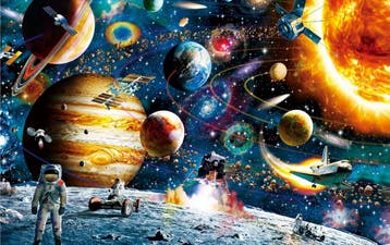 JigSaw Space Traveler Legpuzzel 1000 Stukjes Puzzel 50 x..., Hobby en Vrije tijd, Denksport en Puzzels, Verzenden, Nieuw