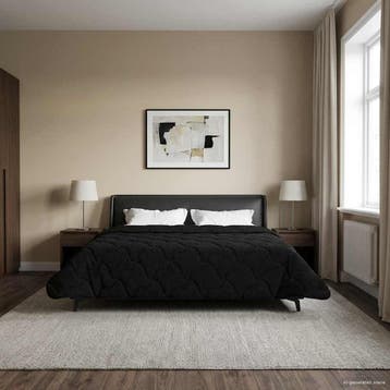 vidaXL Zomer Dekbed Zwart 240 x 260 cm Microfiber en Teddy, Verzenden, Nieuw, Zwart