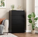 Ladekast met 5 Lades – Zwarte Houten Dressoir voor Slaapkame, Verzenden, Nieuw