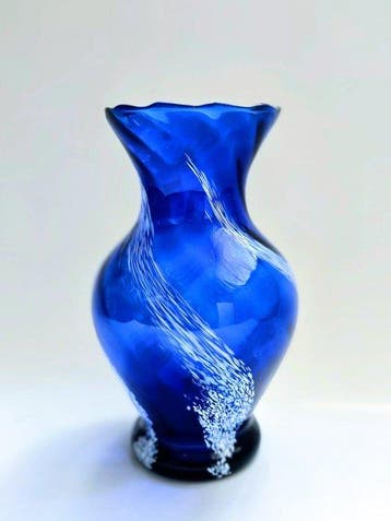 Balustervaas - Kobalt blauw glas, Antiek en Kunst
