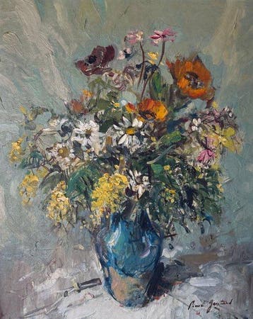 Pierre Gontard (1927-1997) - Bouquet au vase bleu 1952