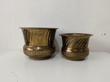 Jardinière - Set van twee plantenpotten / urnen in vintage