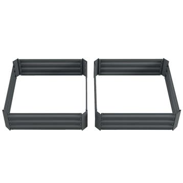 TRUUSK 2-delige Set Hoogbed Staal - Plantenbed Koude Bak - T, Tuin en Terras, Verzenden