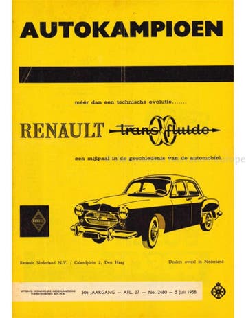 1958 AUTOKAMPIOEN MAGAZINE 27 NEDERLANDS, Boeken, Nieuw, Author