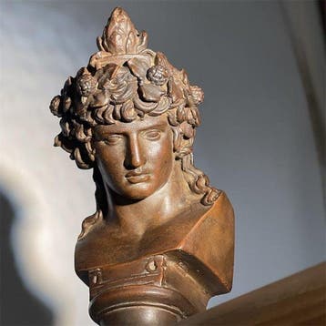sculptuur, Dionysus — Cold Ceramic Bust, Greek God of Wine, Antiek en Kunst