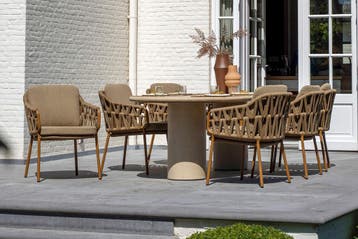 4SO Biarritz/Hampton 6-persoons ovale dining tuinset 240x105, Tuin en Terras, Verzenden, Nieuw, Overige materialen, Tuinset