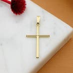 Gouden hanger van een kruis (Hanger of bedel), Sieraden, Tassen en Uiterlijk, Bedels, Ophalen of Verzenden, Gebruikt, Goud, Overige merken