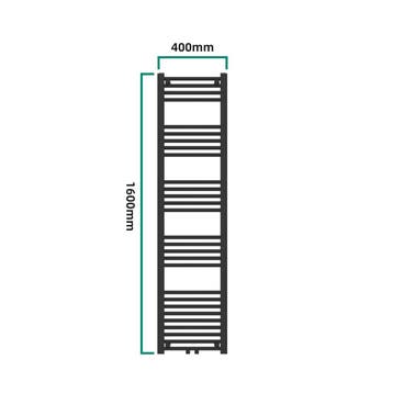 [neu.haus] Handdoekradiator Voss 160x40x3 cm zwart, Doe-het-zelf en Verbouw, Verzenden, Nieuw