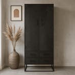 Mangohouten Kast Kjeld 80 Zwart, Verzenden, Nieuw