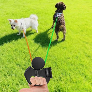 Dubbele Intrekbare Hondentuig 3M met LED en Afvalzakhouder -, Verzenden, Nieuw
