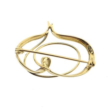 Gouden abstracte broche, Ophalen of Verzenden, Gebruikt, Goud, Goud