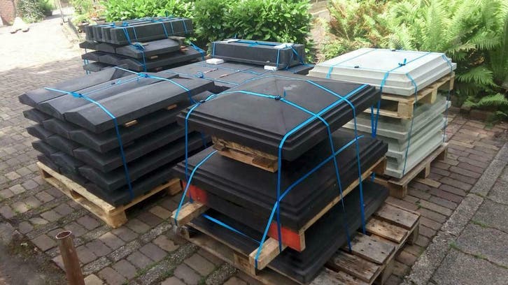 Muurafdekker 15 cm breed grijs € 19.25 p/m, Doe-het-zelf en Verbouw, Metselstenen, Beton, Nieuw, Ophalen of Verzenden