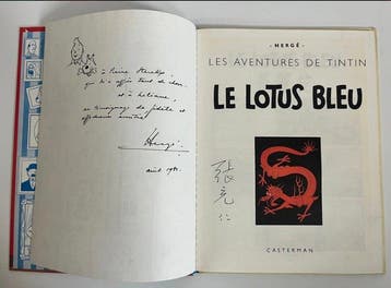 Hergé - 1 Dedicatie - Tintin - Le Lotus Bleu - Signé par, Nieuw