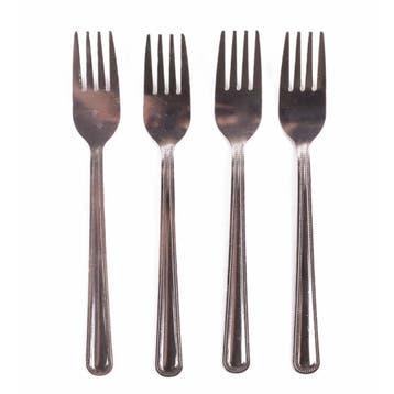 Benson Stijlvolle gebaksvorkjes - chroom - set van 4 - du..., Ophalen of Verzenden, Nieuw
