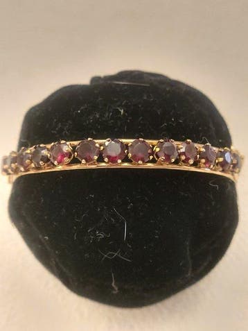 Armband - 14 karaat Geel goud Granaat - Grote Victoriaanse, Nieuw