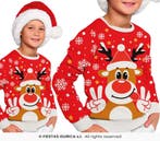 Foute Kerst Sweater Crazy Rendier Rood Kind, Ophalen of Verzenden, Nieuw
