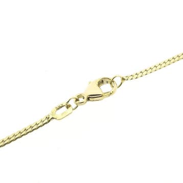 Gouden ketting met vaste hanger en diamant; 0,005 ct., Gebruikt, Ophalen of Verzenden, Met edelsteen, Goud
