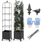 LIVSK 2-in-1 Verhoogd Bed met Klimsteun en Plantenbak - Zelf, Verzenden, Nieuw