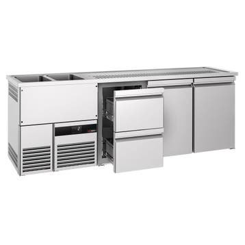 GGM Gastro | Barkoelkast PREMIUM - 2500x700mm - 2 deuren & 2, Verzenden, Nieuw in verpakking, Meubilair