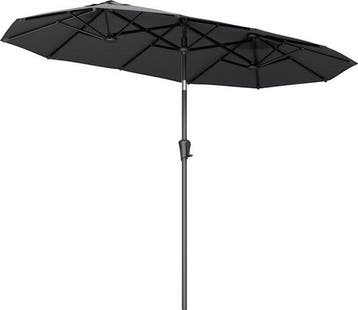 2dekans | LifeGoods Dubbele Parasol - Tuin - 160x300cm - tot, Ophalen of Verzenden, Zo goed als nieuw