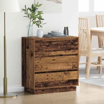 vidaXL Nachtkastje Oudhout 71 x 34,5 x 75 cm Bewerkt hout, Minder dan 45 cm, Verzenden, Nieuw, 70 cm of meer