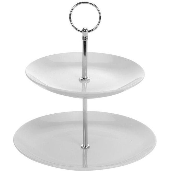 Etagere 2-Laags Porselein, Hobby en Vrije tijd, Taarten en Cupcakes maken, Nieuw, Verzenden