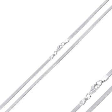 Zilveren platte schakel ketting 3.3 mm, Verzenden, Nieuw, Zilver