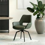 Set van 8 Leren draaibare eetkamerstoelen Zippy - Hermes, Huis en Inrichting, Stoelen, Ophalen of Verzenden, Nieuw, Leer