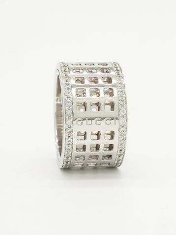 Gucci - Ring - 18 karaat Witgoud Diamant (Natuurlijk), Nieuw