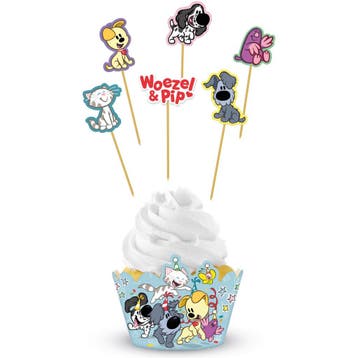 Cupcake Decoratie Set Woezel En Pip (6st), Ophalen of Verzenden, Nieuw