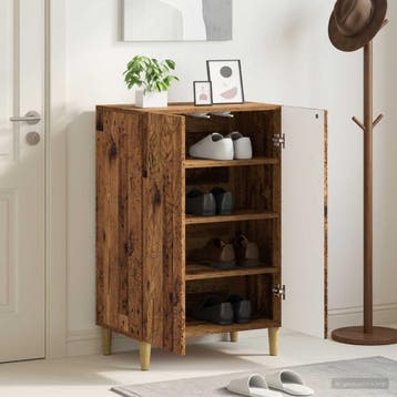 vidaXL Schoenenkast DELFT 59,5 x 39,5 x 90 cm Bewerkt hout, Verzenden, Nieuw
