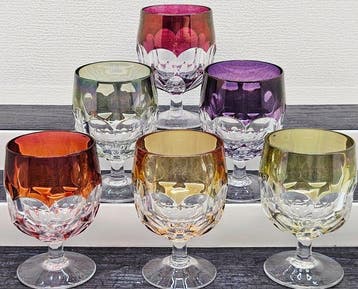 |- (6) x *Hofbauer Kristall* (Germany) - Drinkservies voor, Antiek en Kunst