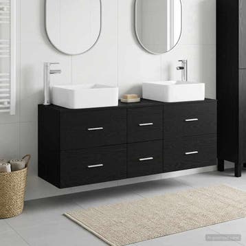 vidaXL Badkamerkastenset 3 st Zwart 49,5 x 41 x 63 cm, Verzenden, Nieuw