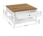 Salontafel 80×80 cm met 2 lades en plank – Maritiem design, Verzenden, Nieuw