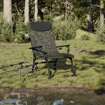 vidaXL Visstoel met armleuning inklapbaar camouflage, Verzenden, Nieuw, Metaal