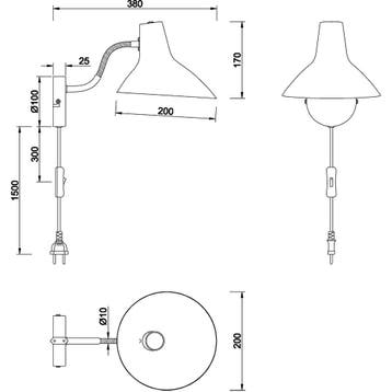 LED Wandlamp - Wandverlichting - Trion Fellar - E27 Fitting, Huis en Inrichting, Lampen | Wandlampen, Ophalen of Verzenden, Nieuw