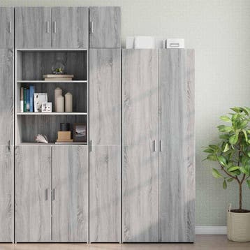 vidaXL Opbergkast smal 30x42,5x225 cm bewerkt hout grijs, Minder dan 50 cm, Nieuw, 25 tot 50 cm, Overige houtsoorten