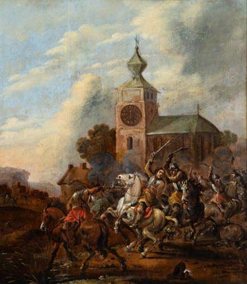 Simon Johannes van Douw (c.1630-c.1680) - Veldslag met