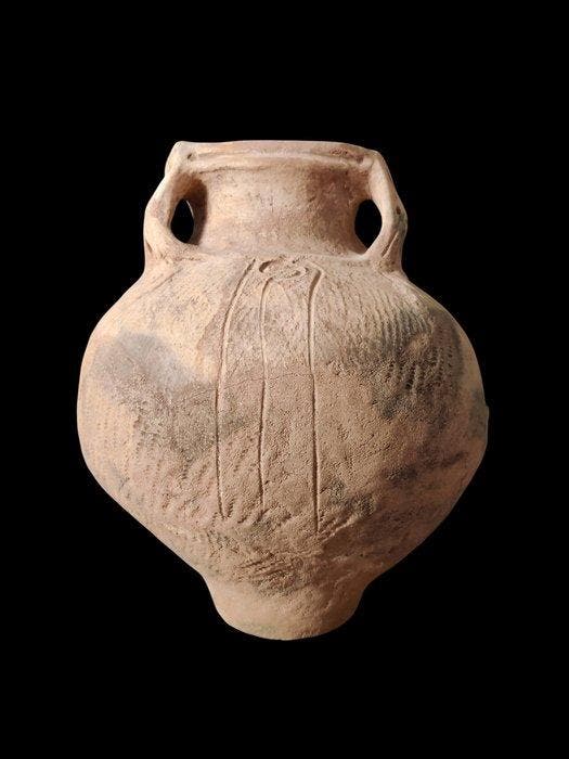 JOMON Terracotta Jomon-pot: primitieve pot uit het, Verzamelen, Mineralen en Fossielen