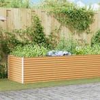 vidaXL Verhoogde plantenbak 485 x 100 x 68 cm Gegalvaniseerd, 100 cm of meer, Verzenden, Nieuw, Metaal