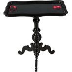 Bijzettafel Willem III ca 1875  Zwart gepolitoerd No782323, Antiek en Kunst, Ophalen of Verzenden