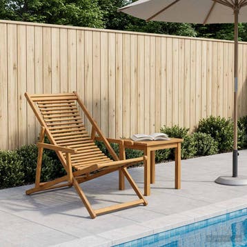 vidaXL Ligstoel 3 Positie massief eucalyptushout Naturel, Tuin en Terras, Verzenden, Nieuw
