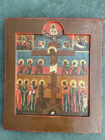 Icoon - Kruisiging van Christus - Hout