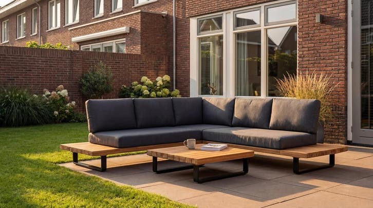 Atlanta Loungeset Hoekbank 240x240 + Lage Tafel | ACTIE!, Tuin en Terras, Tuinsets en Loungesets, Bank, Bijzettafel, 5 zitplaatsen
