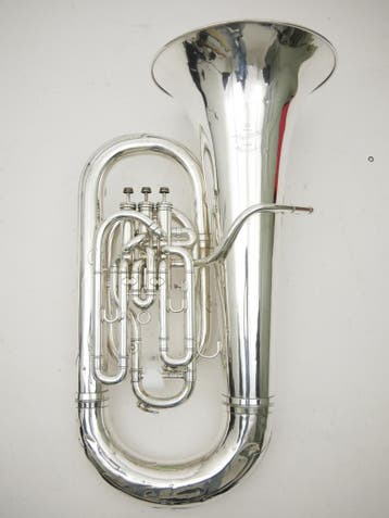 Es bas Besson New Standard gecompenseerd verzilverd, Ophalen of Verzenden, Gebruikt, Es-tuba, Met koffer of draagtas