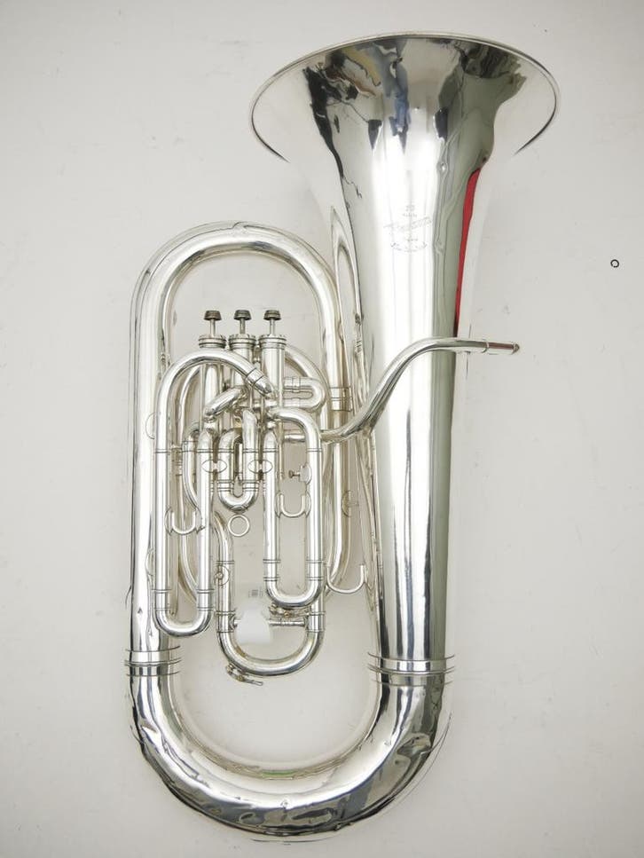 Es bas Besson New Standard gecompenseerd verzilverd, Muziek en Instrumenten, Blaasinstrumenten | Tuba's, Es-tuba, Gebruikt, Met koffer of draagtas