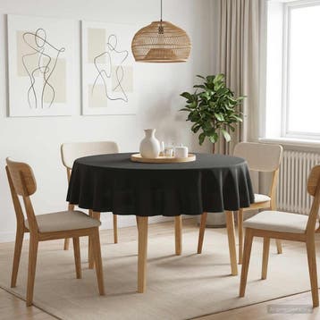 vidaXL Tafelkleed 5 st Rond Donkergrijs Ø 140 cm Polyester, Verzenden, Nieuw